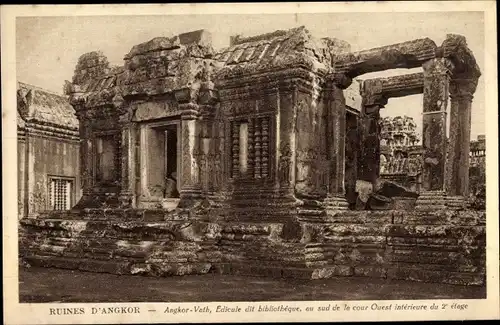 Ak Angkor Wat Kambodscha, Tempelanlage, Bibliothek, Ruine