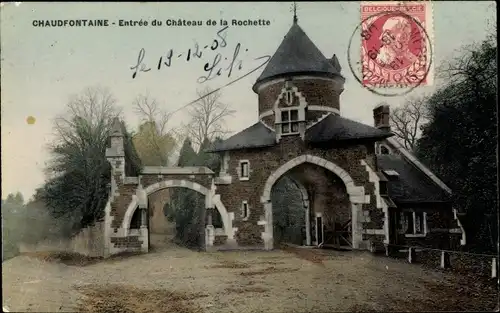 Ak Chaudefontaine Wallonien Lüttich, Entrée du Chateau de la Rochette