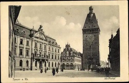 Ak Speyer am Oberrhein, Altpörtelplatz