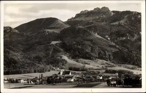 Ak Niederaschau Aschau Bayern, Panorama mit Bergen