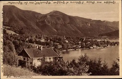 Ak Tegernsee in Oberbayern, Ortschaft mit Wall und Setzberg