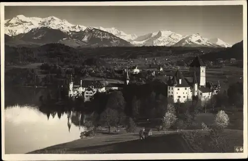 Ak Bern Stadt Schweiz, Panorama mit Burg