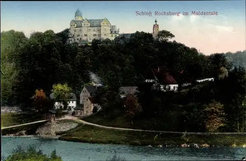 Ak Lunzenau in Sachsen, Blick auf das Schloss Rochsburg im Muldental