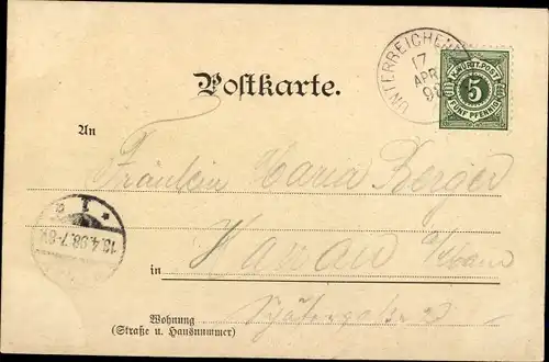 Litho Unterreichenbach Baden Württemberg, Gasthof zum Hirsch