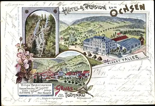 Litho Todtnau im Südschwarzwald, Hotel Pension zum Ochsen