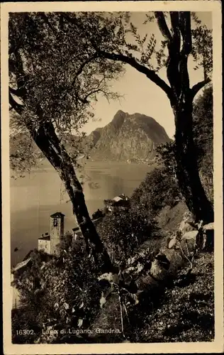 Ak Lugano Kt. Tessin Schweiz, Panorama mit Lago di Lugano