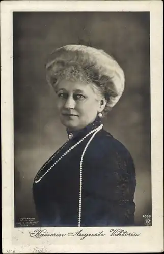 Ak Kaiserin Auguste Viktoria, Portrait, Perlenkette, NPG 4096