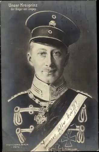 Künstler Ak Kronprinz Wilhelm von Preußen, Portrait, Husarenuniform, PH 2576