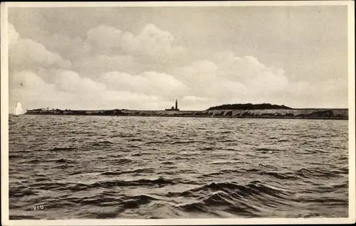 Ak Greifswalder Oie Kröslin Ostsee, Helgoland der Ostsee, Panorama mit Leuchtturm