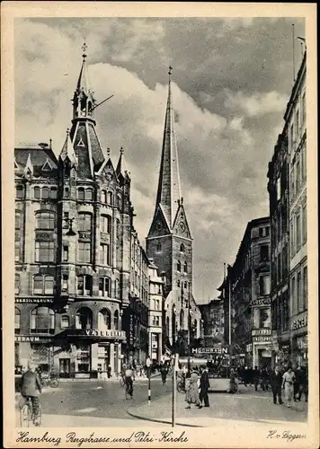 Ak Hamburg, Bergstraße, Petri Kirche