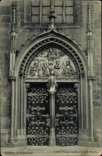 Ak Kiedrich im Rheingau, Portal der Basilika St. Valentin
