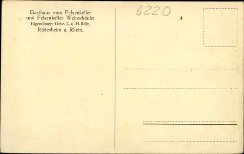 Ak Rüdesheim am Rhein Hessen, Eingang zum historischen Felsenkeller