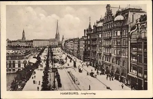 Ak Hamburg, Partie am Jungfernstieg