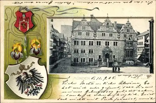 Präge Wappen Ak Hann. Münden in Niedersachsen, Rathaus