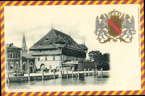 Präge Wappen Ak Konstanz am Bodensee, Uferpartie