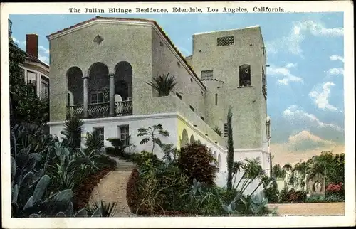 Ak Edendale Los Angeles Kalifornien USA, Julian Eltinge Residence, exterior view, stairs