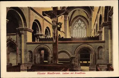 Ak Maulbronn im Schwarzwald, Kloster, Lettner mit Kruzifix
