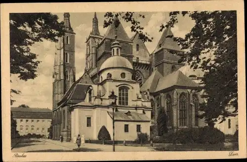 Ak Wrocław Breslau Schlesien, Dom, Straßenansicht