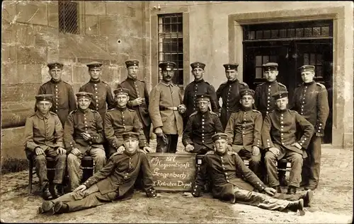 Foto Ak 8. Korporalschaft Gengenbach, 1. Rekrutendepot, Gruppenbild 1917