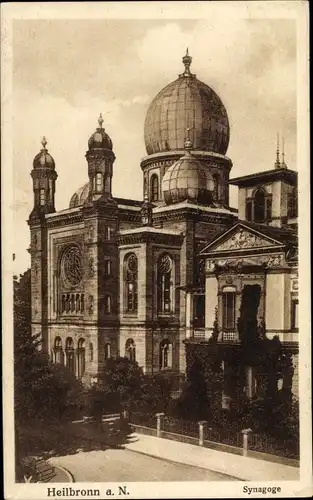 Judaika Ak Heilbronn in Baden Württemberg, Ansicht der Synagoge