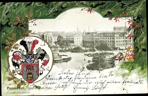 Präge Wappen Ak Hannover, Ernst August Platz