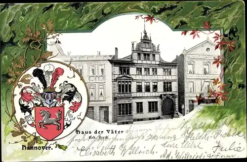 Präge Wappen Ak Hannover, Haus der Väter