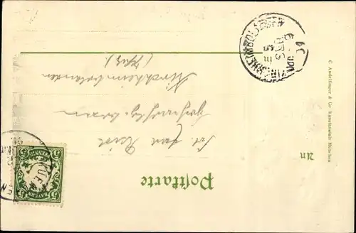 Präge Wappen Ak München, Karlsplatz