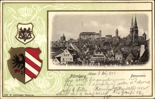 Präge Wappen Ak Nürnberg, Panorama