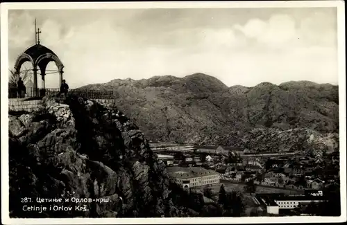 Ak Cetinje Montenegro, Panorama vom Ort