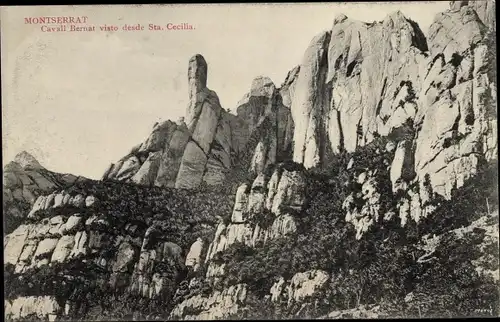 Ak Montserrat Katalonien, Cavall Bernat visto desde Sta. Cecilia