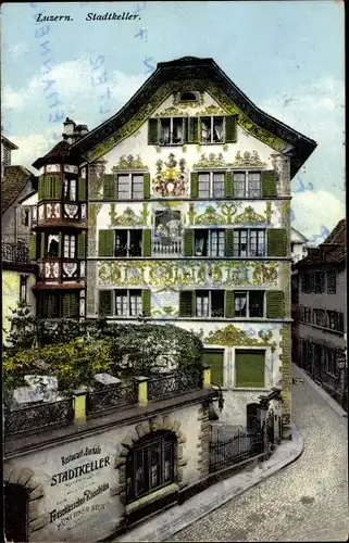 Ak Luzern Stadt Schweiz, Restaurant Stadtkeller