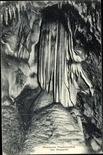 Ak Attendorner Tropfsteinhöhle, Wasserfall