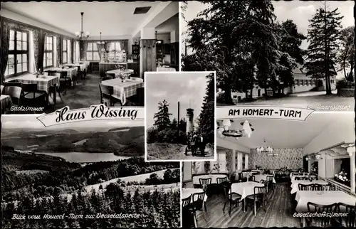 Ak Lüdenscheid im Märkischen Kreis, Berghotel Wissing, Blick vom Homert Turm zur Versetalsperre