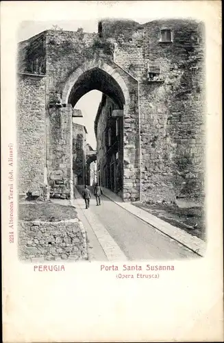 Ak Perugia Umbria, Porta Santa Susanna, Opera Etrusca