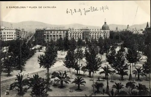 Ak Barcelona Katalonien, Plaza de Cataluña