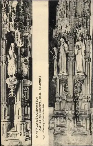 Ak Santiago de Compostela Galicien Spanien, Capilla del Hospital Real, Columnas