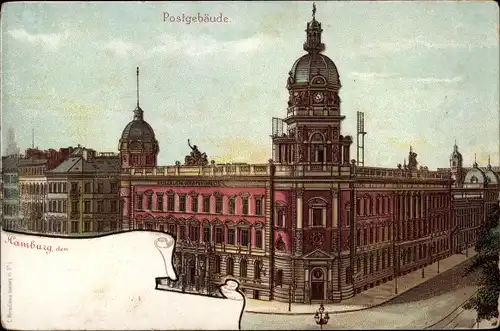 Ak Hamburg, Postgebäude