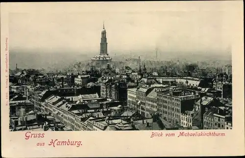 Ak Hamburg, Blick vom Michaeliskirchturm