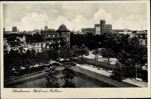 Ak Oberhausen im Ruhrgebiet, Blick zum Rathaus