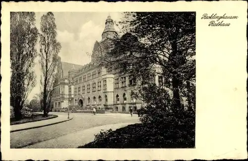 Ak Recklinghausen im Ruhrgebiet, Blick auf das Rathaus