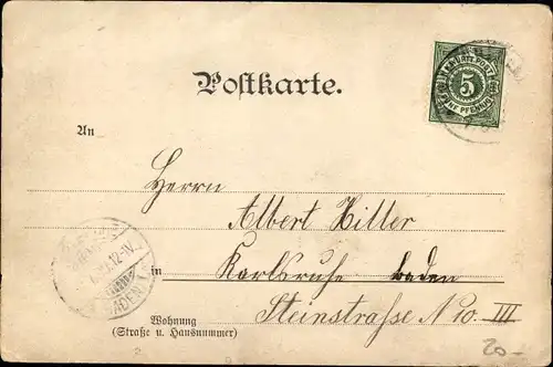 Litho Unterreichenbach in Baden Württemberg, Gasthof zum Hirsch, Außenansicht