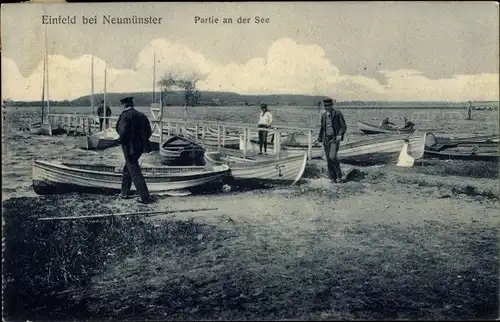 Ak Einfeld Neumünster in Schleswig Holstein, Partie in der See, Seemänner