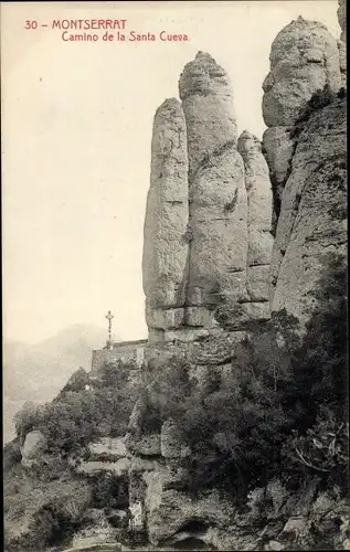 Ak Montserrat Katalonien, Camino de la Santa Cueva