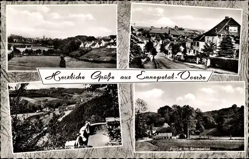 Ak Voerde Ennepetal Ruhr, Panorama vom Ort, Straßenpartie, Blick vom Hohenstein, Ennepetalpartie