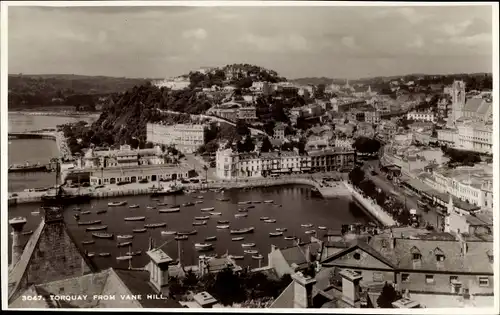 Ak Torquay South West England, From Vane Hill, Panorama