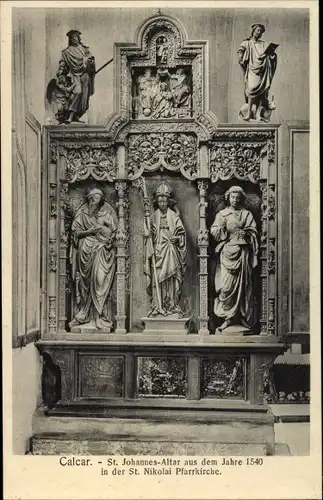 Ak Kalkar Nordrhein Westfalen, St. Johannes Altar in der St. Nikolai Pfarrkirche