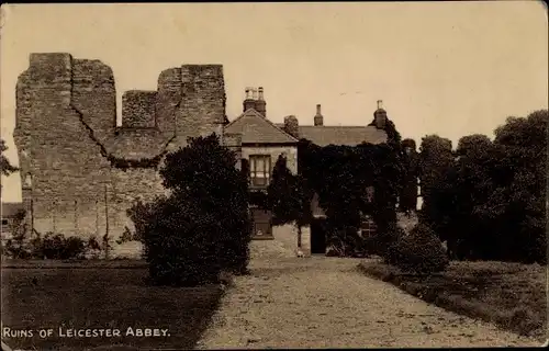 Ak Leicester East Midlands England, Ruins of Leicester Abbey