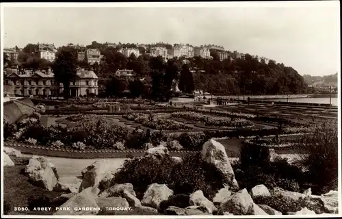 Ak Torquay South West England, Abbey Park Gardens