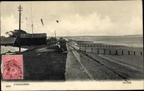 Ak Hythe Kent England, Dymchurch, beach