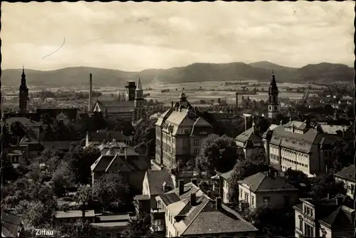 Ak Zittau in der Oberlausitz, Blick über den Ort, Kirchturm, Häuser